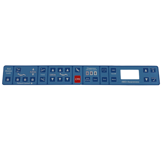 S3 Footboard Label w/ Bed Exit, Scale, Zone Control, iBed (3006-508-002)